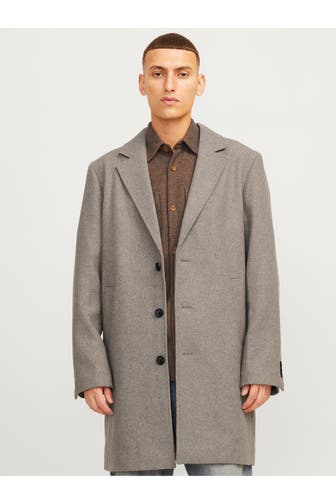 JACK & JONES Wollmixmantel 'Harrison' greige