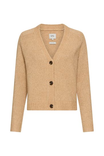 CAMEL ACTIVE Wollmix-Strickjacke goldbraun