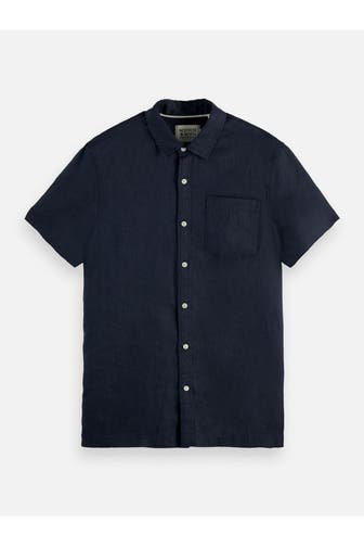 SCOTCH & SODA Kurzarmhemd dunkelblau Regular Fit
