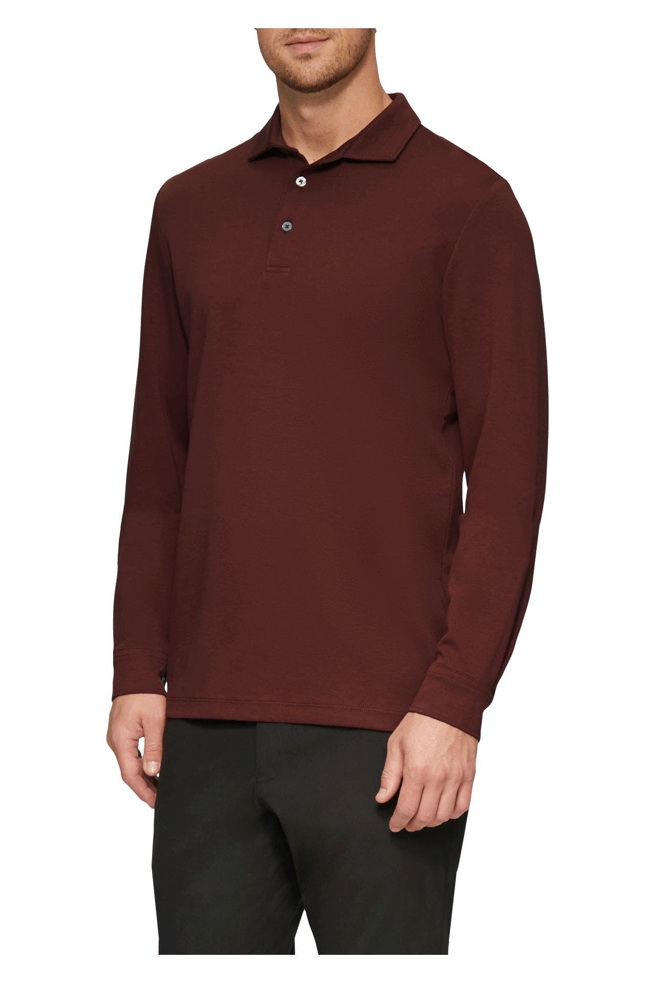 S.OLIVER BLACK LABEL Langarm-Polo weinrot, Bild 1