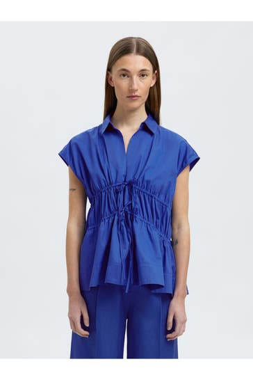 SELECTED Blusentop royalblau