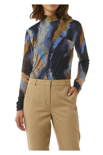 COMMA, Mesh-Langarmshirt gemustert