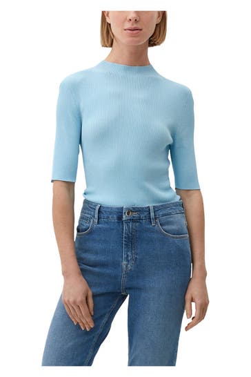 S.OLIVER BLACK LABEL Strickshirt hellblau