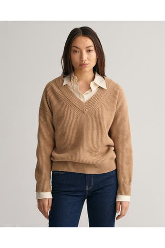 GANT Wollmix-Strickpullover beige