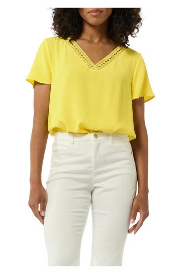 COMMA, Casual-Bluse zitronengelb