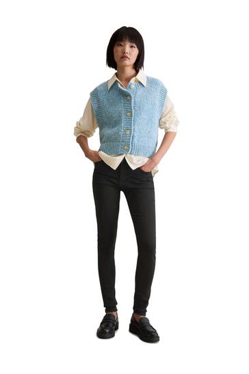 MARC O'POLO DENIM Wollmix-Weste hellblau meliert