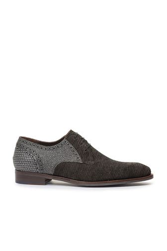 FLORIS VAN BOMMEL Leder-Schnürer 'De Stapper ' schwarz Slim Fit
