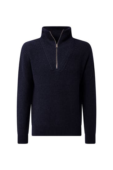 BALDESSARINI Wollmix-Stricktroyer dunkelblau