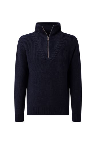 BALDESSARINI Wollmix-Stricktroyer dunkelblau