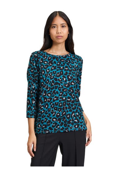 BETTY BARCLAY Sweatshirt blau gemustert