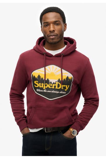 SUPERDRY Hoodie dunkelrot
