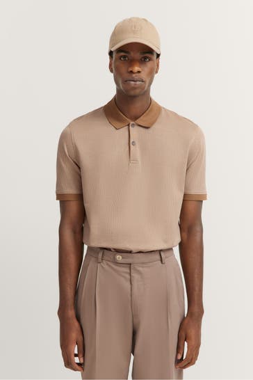 BUGATTI Polo-Shirt hellbraun