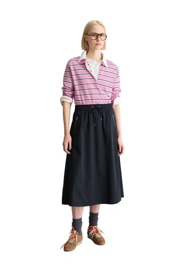 MARC O'POLO DENIM Black-and-blue Midi Skirt