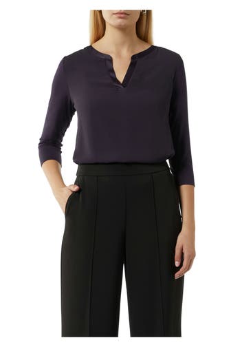 COMMA, Langarmshirt dunkellila