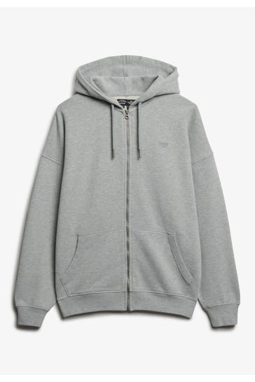 SUPERDRY Sweatjacke hellgrau