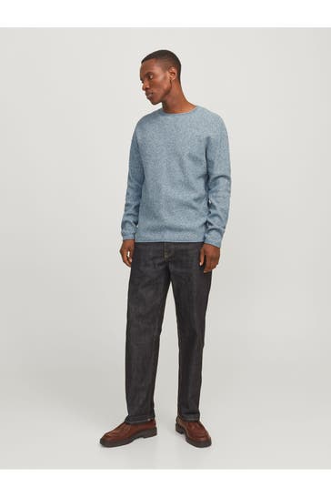 JACK & JONES Strickpullover graublau