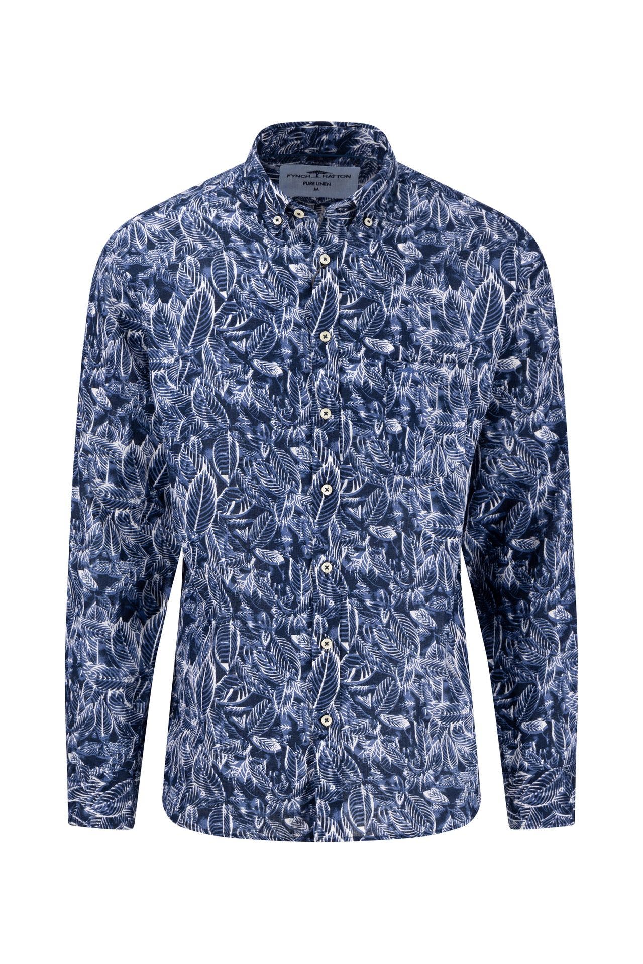 FYNCH-HATTON Leinenhemd dunkelblau Regular Fit, Bild 1