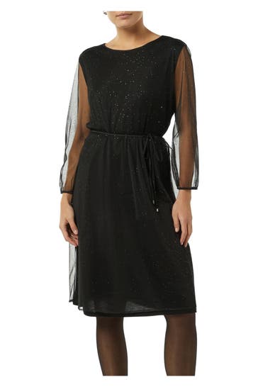 COMMA, Mesh-Kleid schwarz