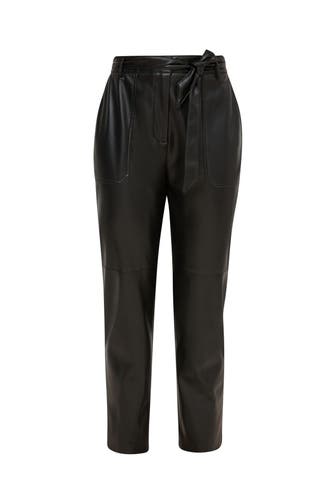COMMA, Kunstlederhose schwarz