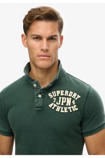 SUPERDRY Polo-Shirt 'Vintage Athletic' dunkelgrün