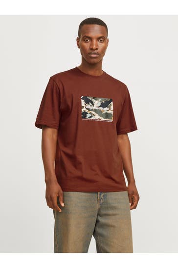 JACK & JONES T-Shirt rotbraun