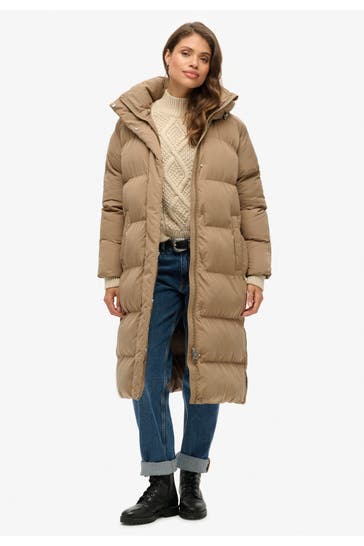 SUPERDRY Steppmantel hellbraun