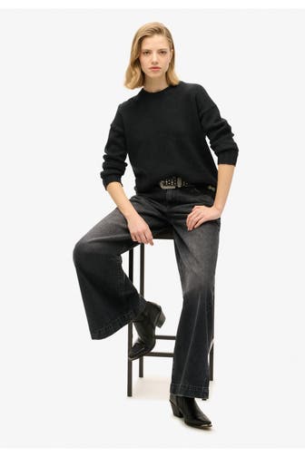 SUPERDRY Strickpullover schwarz