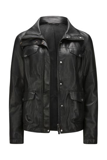 MILESTONE Lederjacke 'Peggy' schwarz