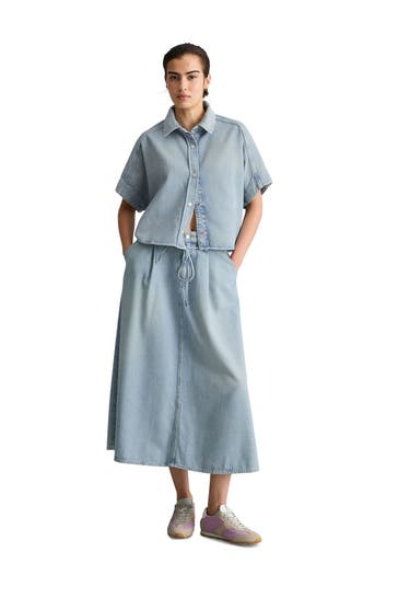 MARC O'POLO DENIM Light blue denim blouse