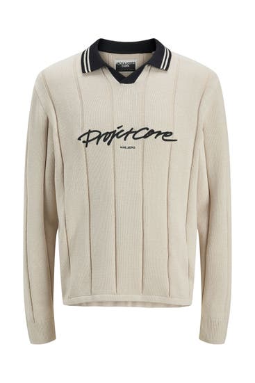JACK & JONES - Strick-Polo zweifarbig