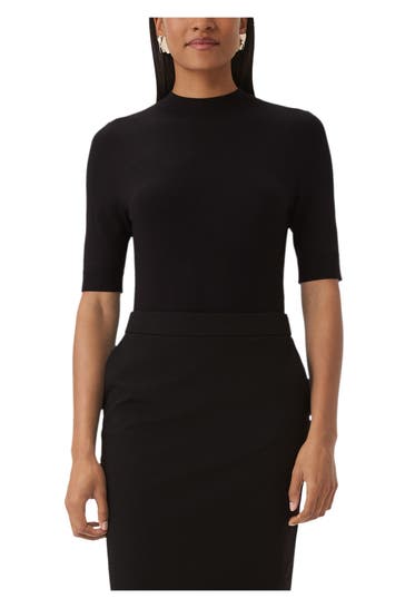 COMMA, Strickshirt schwarz