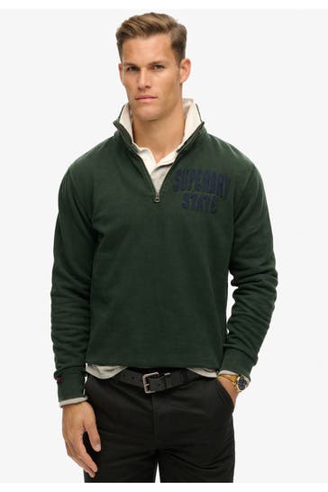 SUPERDRY Sweat-Troyer dunkelgrün