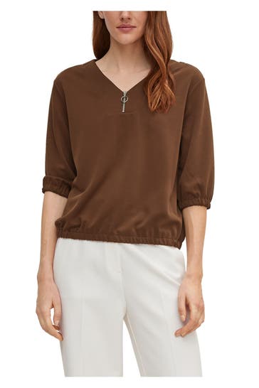 COMMA, Blusenshirt braun