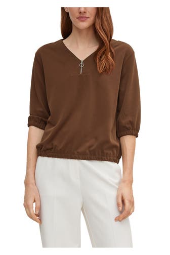 COMMA, Blusenshirt braun