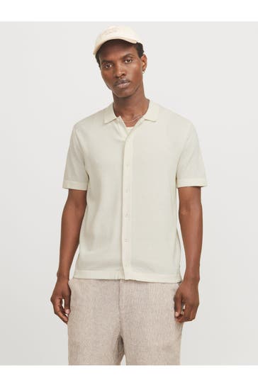 JACK & JONES Kurzarmhemd 'Emil' weiß