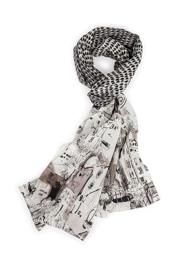 MARC CAIN Patterned silk scarf