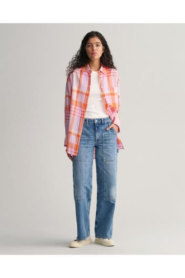 GANT Casual-Bluse rosa kariert