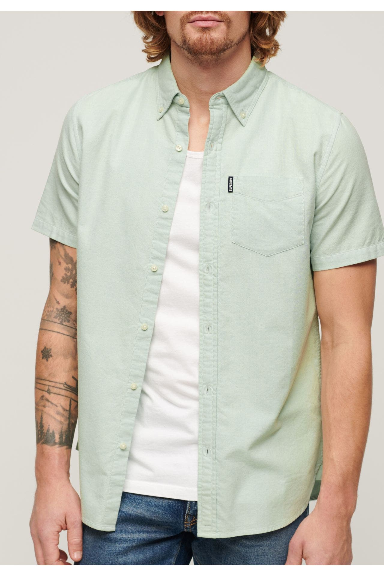 SUPERDRY Kurzarmhemd aqua, Bild 1