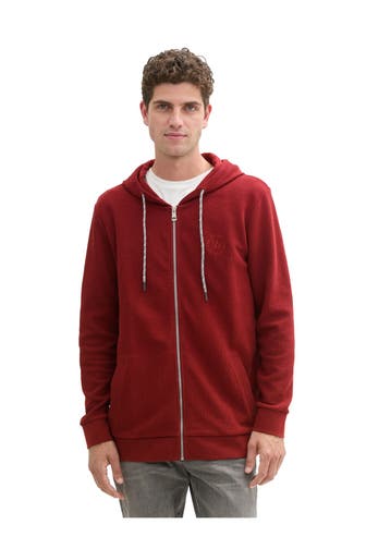 TOM TAILOR Sweatjacke dunkelrot