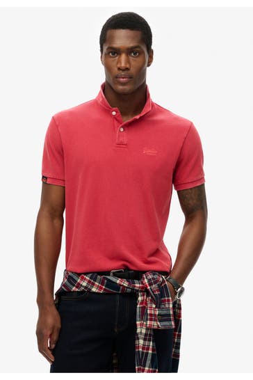 SUPERDRY Polo-Shirt 'Vintage Destroy' weinrot