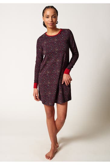 SKINY Nachthemd bordeaux gemustert