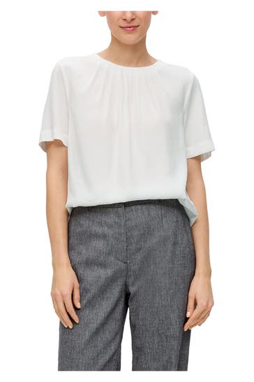 S.OLIVER BLACK LABEL Blusenshirt weiß