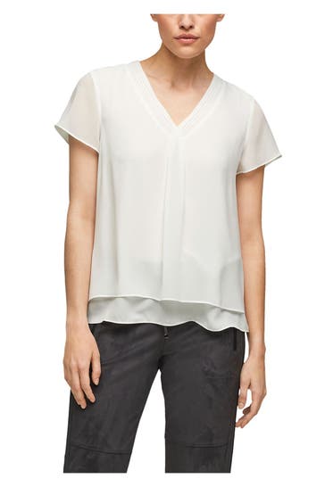 S.OLIVER BLACK LABEL Blusenshirt weiß