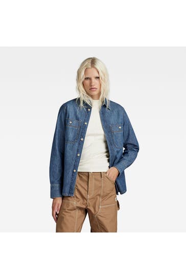 G-STAR Jeansbluse blau