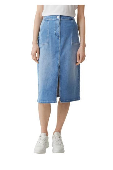 COMMA, Jeansrock dunkelblau