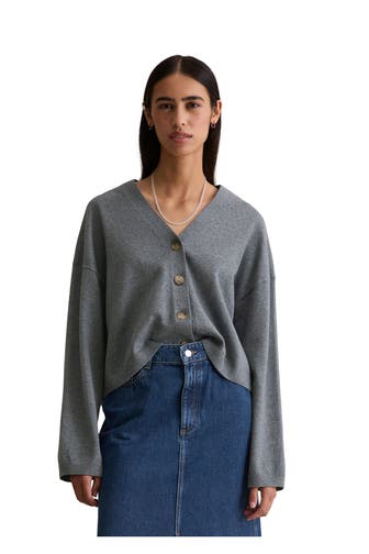 MARC O'POLO DENIM Strickjacke grau
