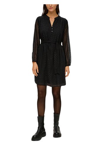 S.OLIVER Blusenkleid schwarz