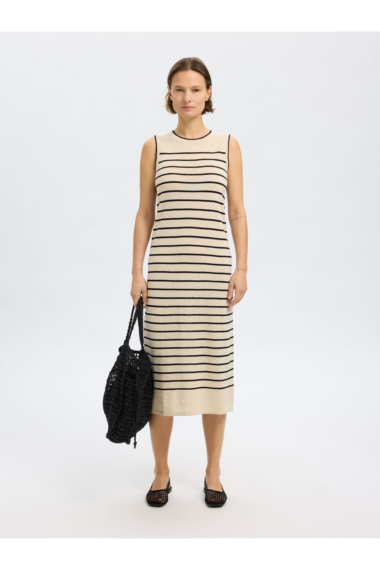 SELECTED Feinstrick-Kleid gestreift, Bild 1