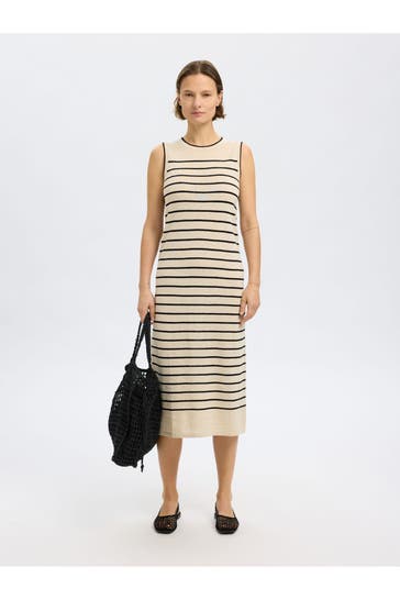 SELECTED Feinstrick-Kleid gestreift