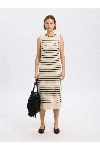 SELECTED Feinstrick-Kleid gestreift